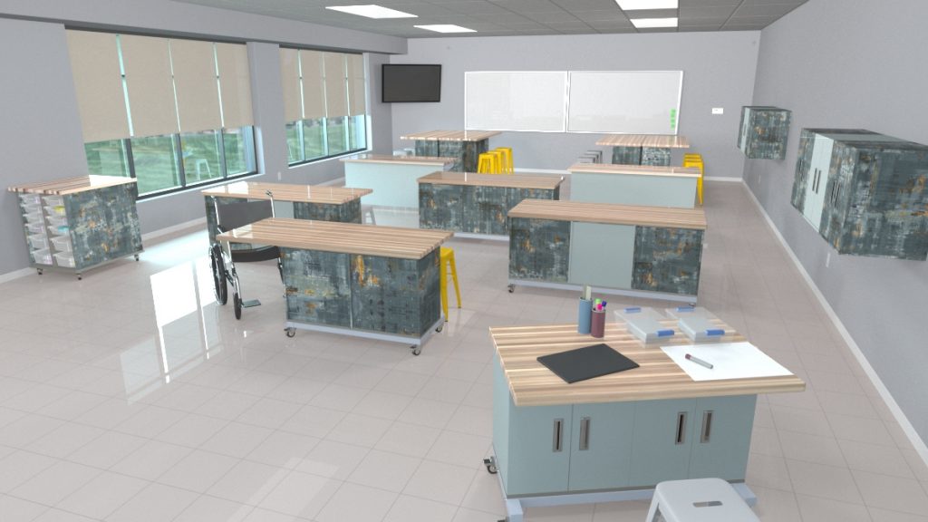 The Chameleon Classroom System shown in a middle school setting.